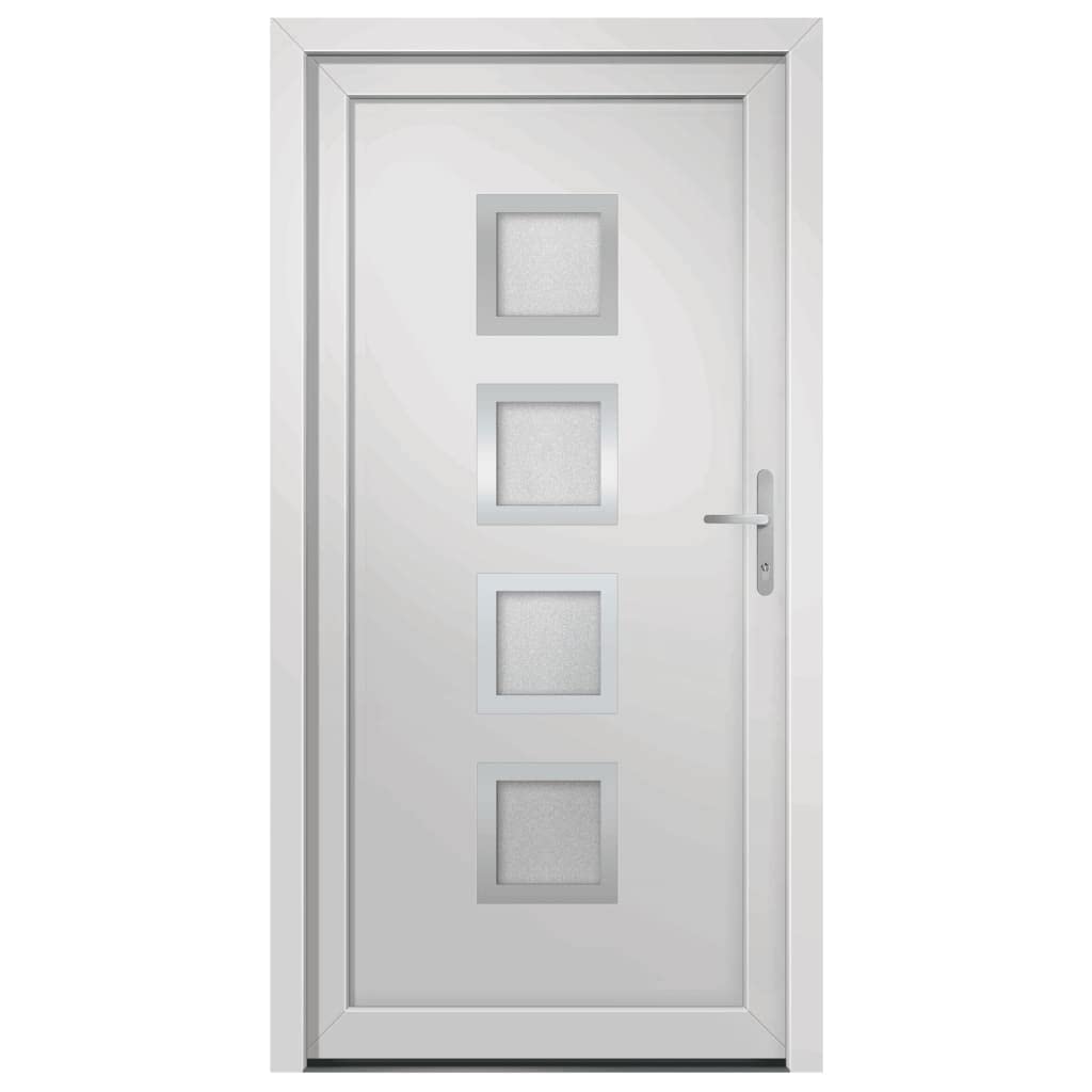 vidaXL Porta Ingresso Bianca 88x200 cm in PVC, porta, porta di ingresso, porta d'ingresso in PVC, porta entrata, porta in PVC, porte, porte in PVC