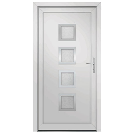 vidaXL Porta Ingresso Bianca 88x200 cm in PVC, porta, porta di ingresso, porta d'ingresso in PVC, porta entrata, porta in PVC, porte, porte in PVC