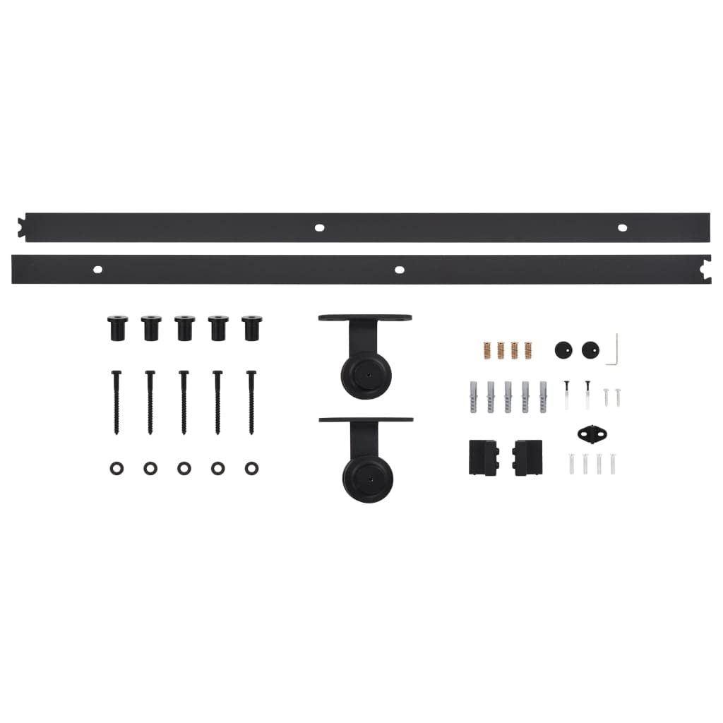 vidaXL Kit di Binari per Porte Scorrevoli 200 cm Acciaio Nero