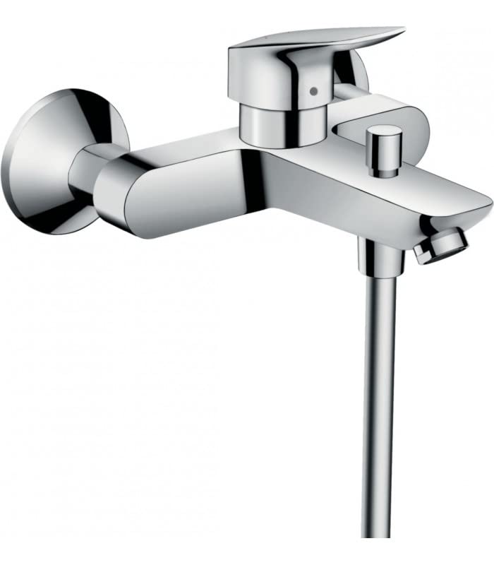 hansgrohe Logis - Rubinetto per vasca da bagno esterno per 2 utenze, Miscelatore monocomando per vasca, cromo, 71400000