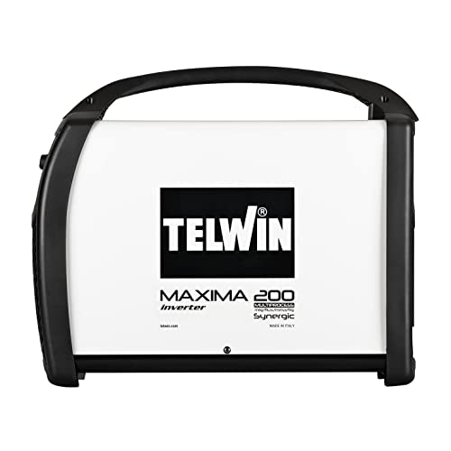 Telwin MAXIMA 200 SYNERGIC - Saldatrice inverter a filo, 230V, Nero/Bianco