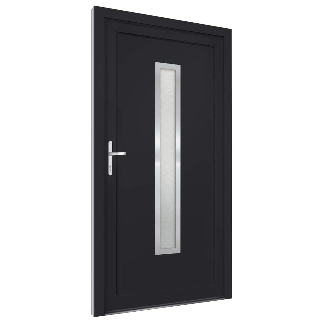 vidaXL Porta Ingresso Antracite 108x208 cm in PVC, porta, porta di ingresso, porta d'ingresso in PVC, porta entrata, porta in PVC, porte, porte in PVC