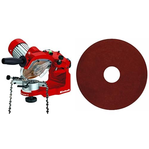 Einhell GC-CS 235 E Affilatrice Serraggio Automatico della Catena, 3000 RPM, 235 W, Rosso, Nero & 4599990 Mola Professionale di Ricambio 3,2