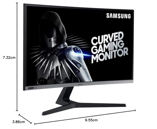 Samsung Monitor Gaming CRG5 (C27RG50), Curvo (1500R), 27", 1920x1080 (Full HD), VA, 240 Hz, 4 ms, G-Sync, HDMI, Display Port, Ingresso Audio, Eye Saver Mode, Flicker Free, Dark Blue Gray