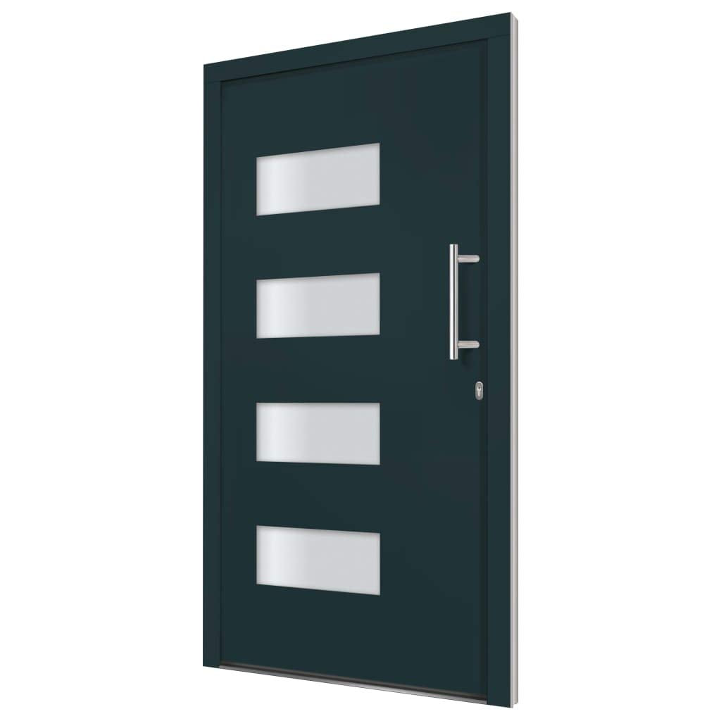 vidaXL Porta d'Ingresso in Alluminio e PVC Antracite 110x210 cm