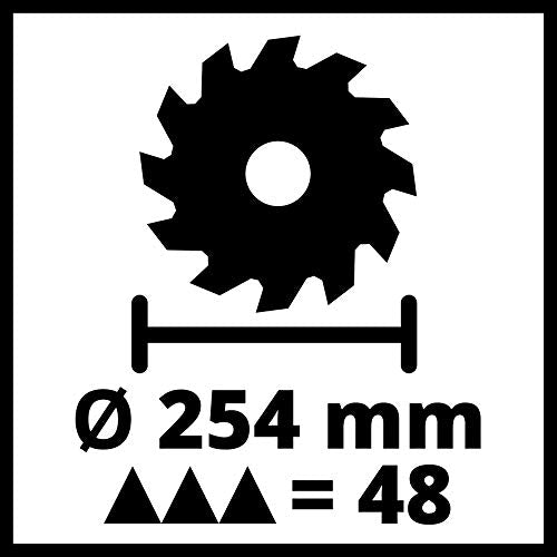 Einhell TC-SM 254 Troncatrice radiale (230-240 V, 1800 W, giri al min. 5000, lama Ø254 x ø30 - 48 denti, inclinabile sinistra 0-45°, taglio max 305 x 85 mm, con laser)