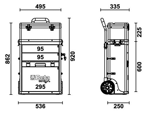 Beta C41H-R - Trolley portautensili a 2 moduli sovrapponibili