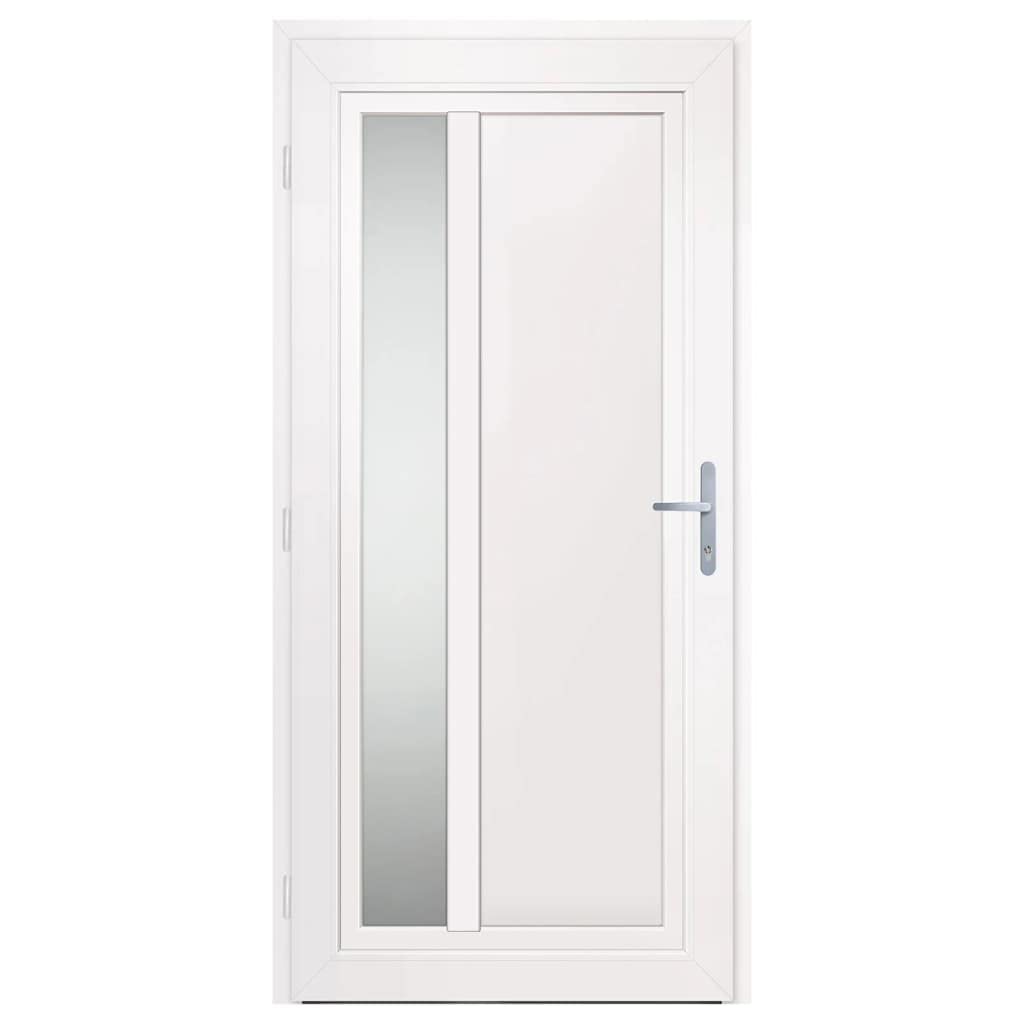 vidaXL Porta Ingresso Bianca 98x208 cm in PVC, porta, porta di ingresso, porta d'ingresso in PVC, porta entrata, porta in PVC, porte, porte in PVC