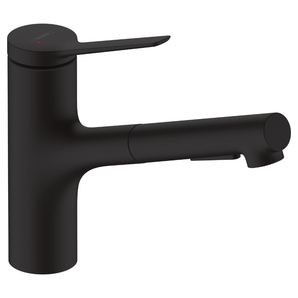 hansgrohe Zesis M33 Miscelatore monocomando cucina 150, doccetta estraibile, 2 tipi di getto, sBox lite, Nero Opaco, 74803670