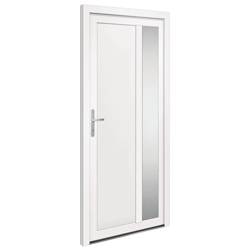 vidaXL Porta Ingresso Bianca 98x208 cm in PVC, porta, porta di ingresso, porta d'ingresso in PVC, porta entrata, porta in PVC, porte, porte in PVC