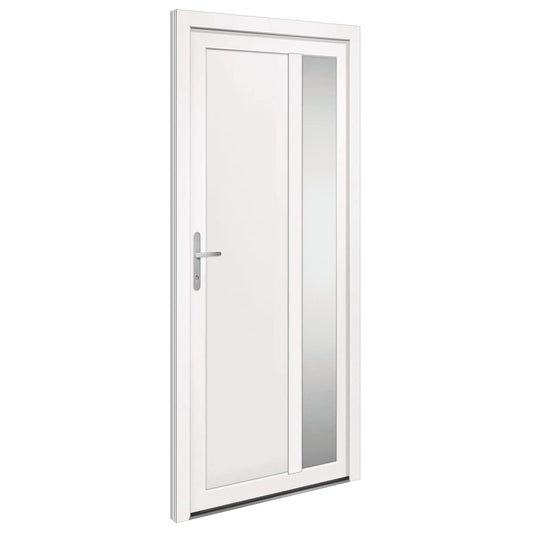 vidaXL Porta Ingresso Bianca 98x208 cm in PVC, porta, porta di ingresso, porta d'ingresso in PVC, porta entrata, porta in PVC, porte, porte in PVC