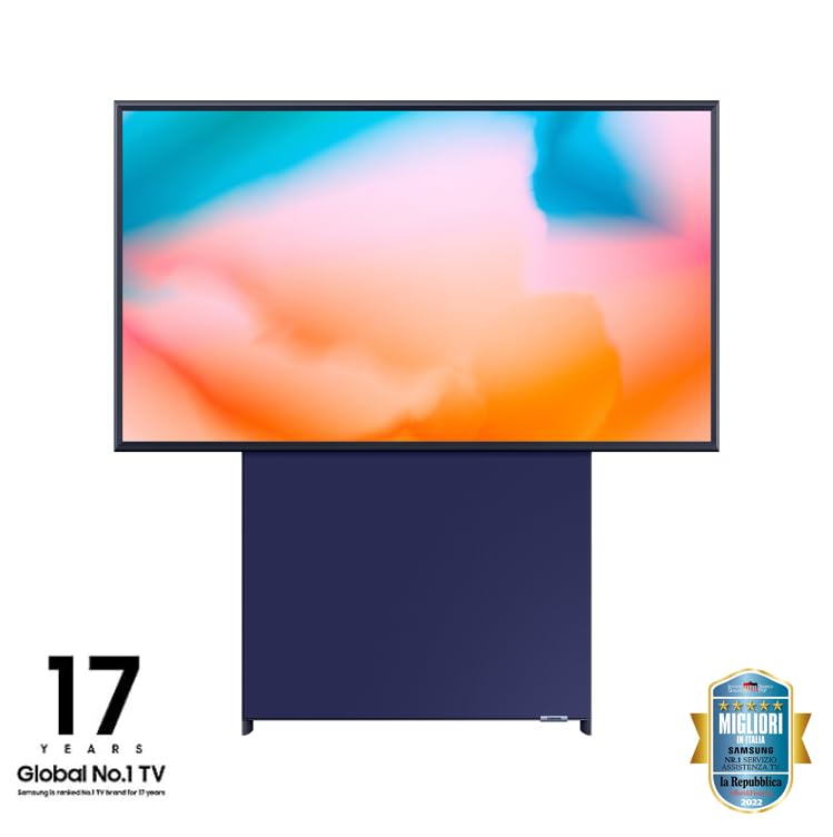 Samsung Lifestyle TV QE43LS05BGUXZT The Sero QLED 4K, Smart TV 43" Matte Display, Schermo rotante, OTS Lite, Integrato con Bixby e Alexa compatibile con Google Assistant, Navy Blue 2022