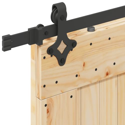 vidaXL Porta Scorrevole con Set Hardware 95x210 cm Legno Massello Pino