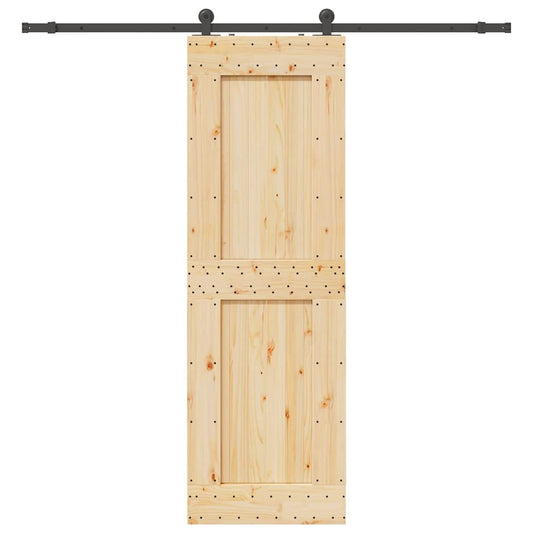 vidaXL Porta Scorrevole con Set Hardware 70x210 cm Legno Massello Pino