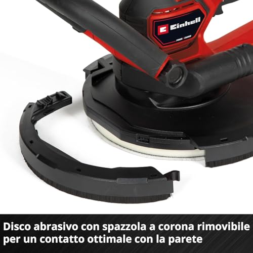 Einhell Professional Levigatrice per cartongesso a batteria TP-DWS 18/225 Li BL Solo Power X-Change (18 V, senza spazzole, incl. 6 x carta abrasiva Ø 225 mm e 1 x panno a rete, senza batteria)