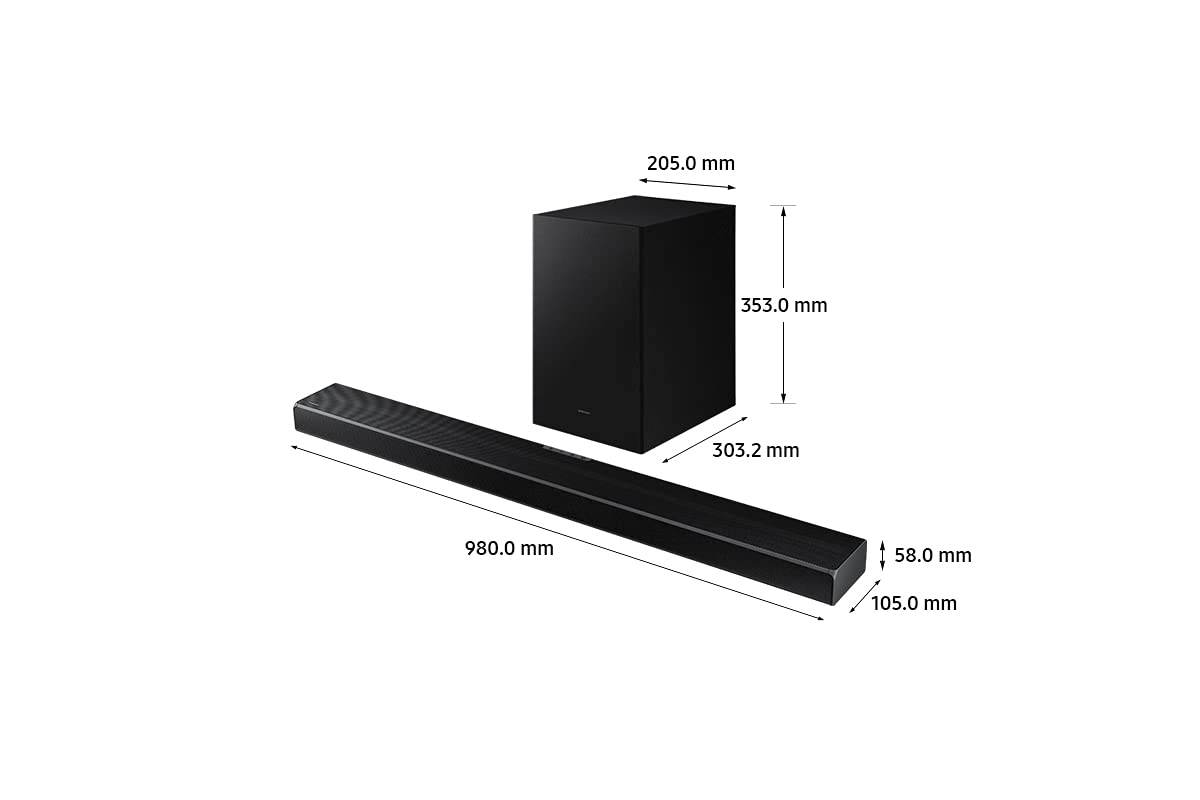 SAMSUNG Soundbar HW-Q600A/ZF da 360W, 3.1.2 Canali, Nero