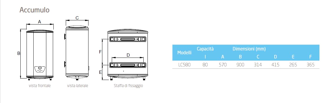 Baxi Scaldacqua Scaldabagno Lite Compact ultra sottile 80lt 5 anni garanzia