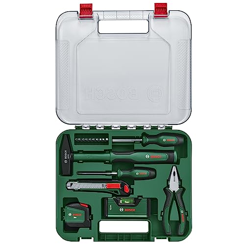 Bosch Home and Garden Set Universal di utensili manuali da 17 pezzi (versatile set di utensili per lavori di riparazione nel fai da te a casa)