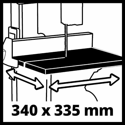 Einhell Sega a nastro TC-SB 245 L (400 W, 726 m/min, larghezza di passaggio 245 mm, altezza di taglio max. 101 mm, piano di taglio regolabile, guida parallela e angolare, collegamento di aspirazione)