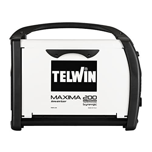 Telwin MAXIMA 200 SYNERGIC - Saldatrice inverter a filo, 230V, Nero/Bianco