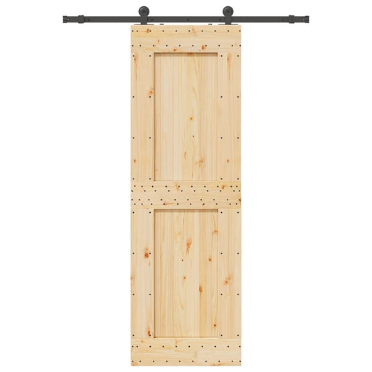 vidaXL Porta Scorrevole con Set Hardware 70x210 cm Legno Massello Pino