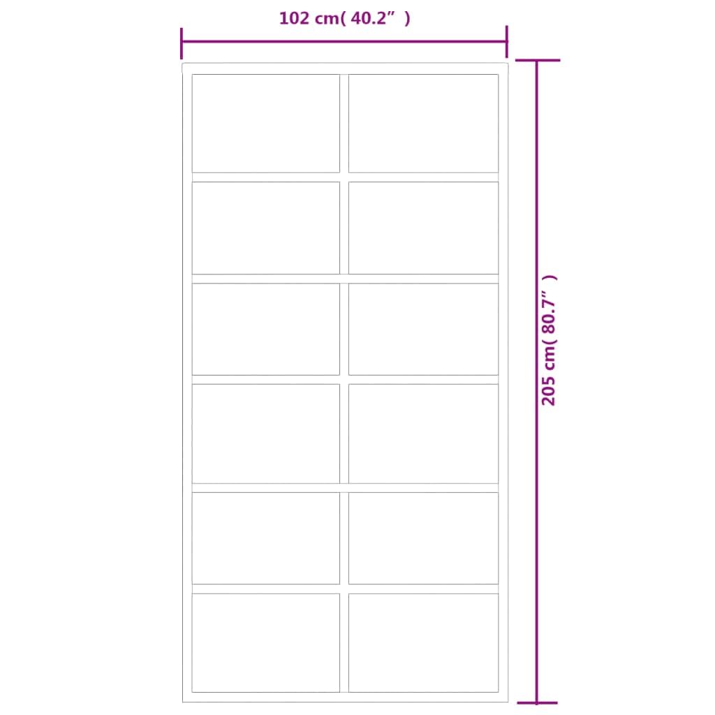 vidaXL Porta Scorrevole in Vetro ESG e Alluminio 102x205 cm Nera