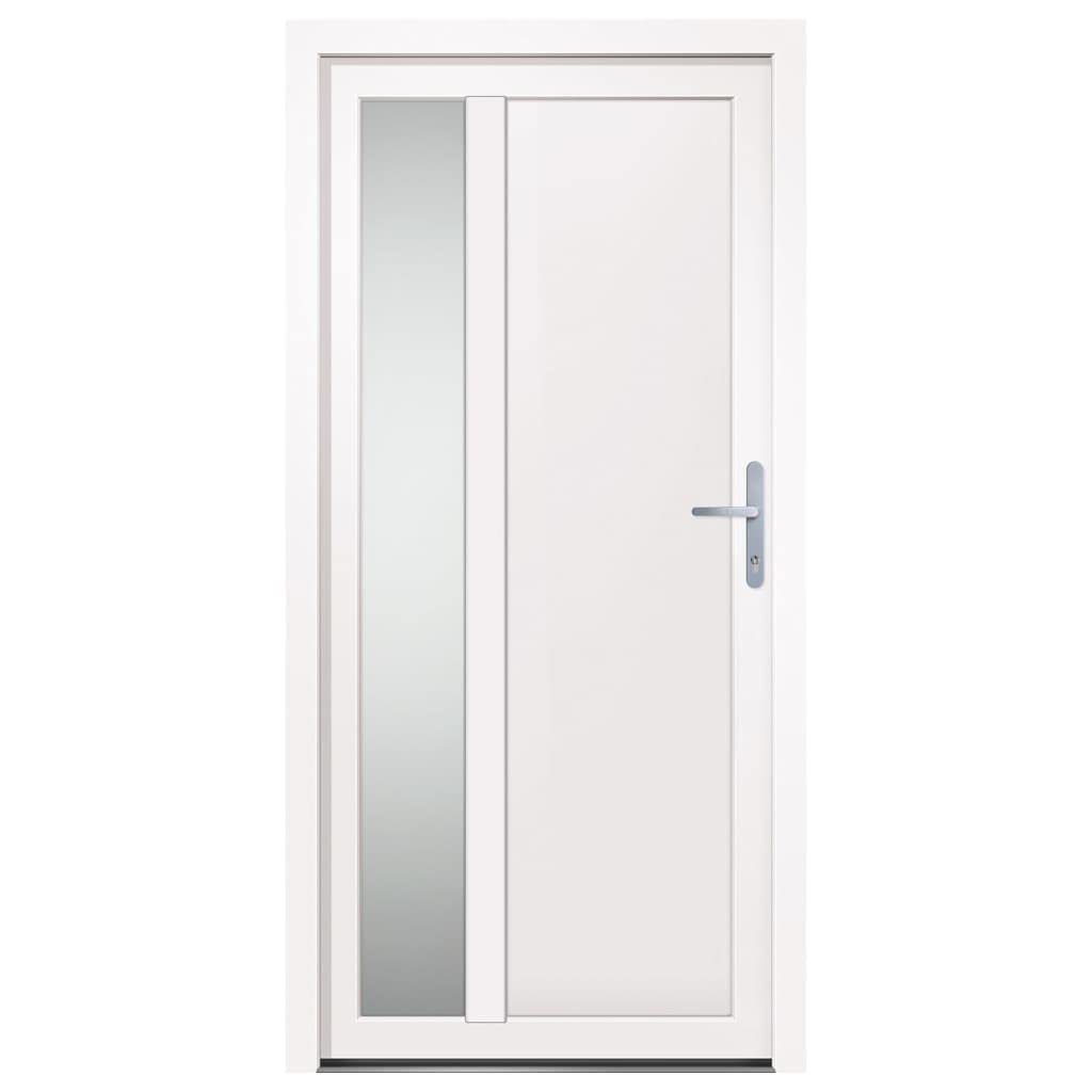 vidaXL Porta Ingresso Bianca 98x200 cm in PVC, porta, porta di ingresso, porta d'ingresso in PVC, porta entrata, porta in PVC, porte, porte in PVC