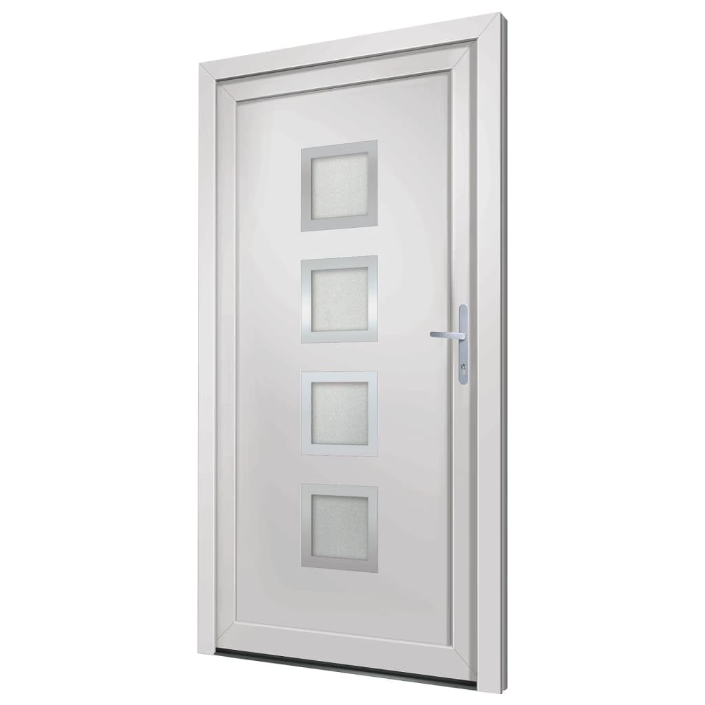 vidaXL Porta Ingresso Bianca 88x200 cm in PVC, porta, porta di ingresso, porta d'ingresso in PVC, porta entrata, porta in PVC, porte, porte in PVC