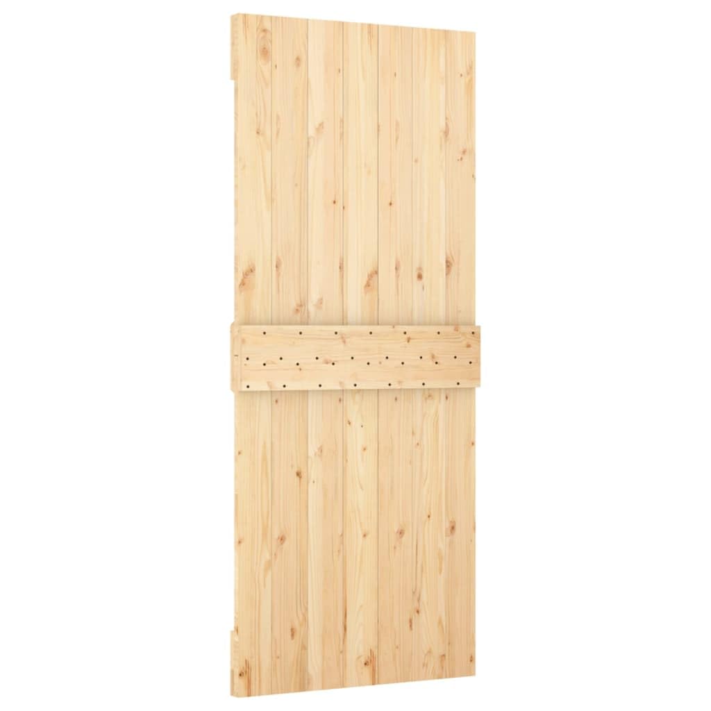 vidaXL Porta Scorrevole con Set Hardware 85x210 cm Legno Massello Pino