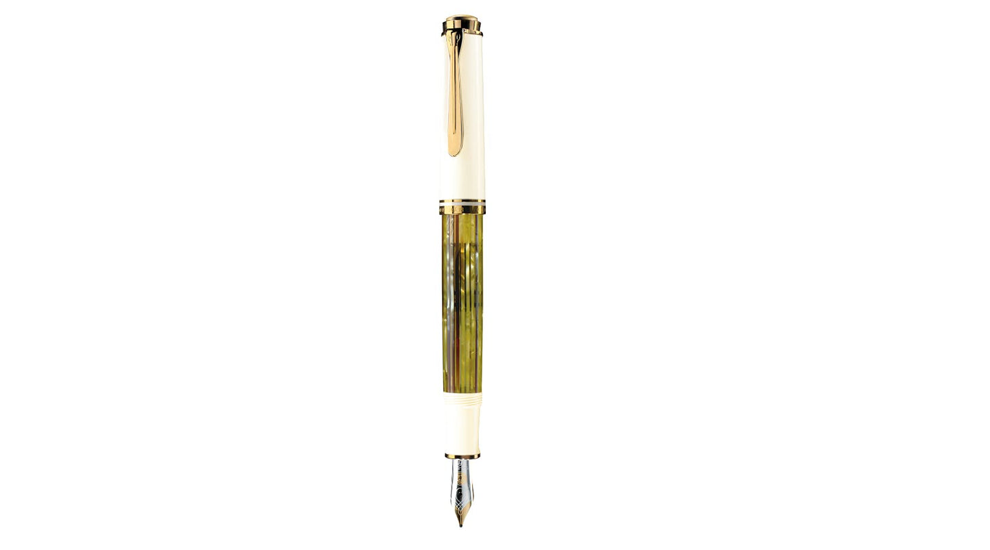 Pelikan 804165 Pelikan 804141 - Penna stilografica a stantuffo Souverän M400, pennino EF, colore: Bianco