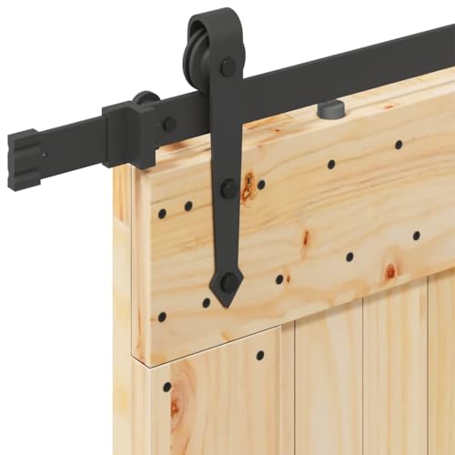 vidaXL Porta Scorrevole con Set Hardware 90x210 cm Legno Massello Pino