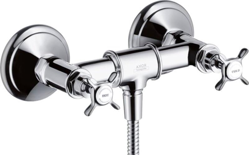 Hansgrohe Axor Montreux Braccio doccia esterno a 2 manopole, 1 consumatore, Colorazione: Cromo nero spazzolato