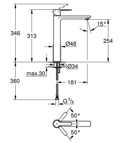 GROHE Miscelatore Monocomando Lavabo, Cromo, XL 23405001