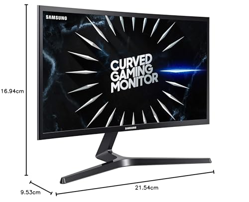 Samsung C24RG50 Monitor Gaming Curvo, 24 Pollici, Full HD, FHD, 1920 x 1080, 4 ms, 16:9, 144 Hz, 1080p, FreeSync, 1 Display Port, 2 HDMI, Base a Doppio Snodo, Nero