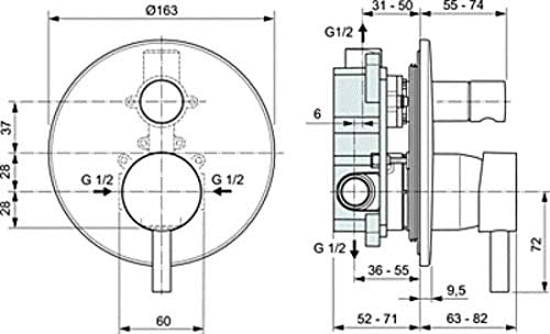 Ideal Standard A6939AA Ceraline Miscelatore incasso vasca doccia, completo, cromato