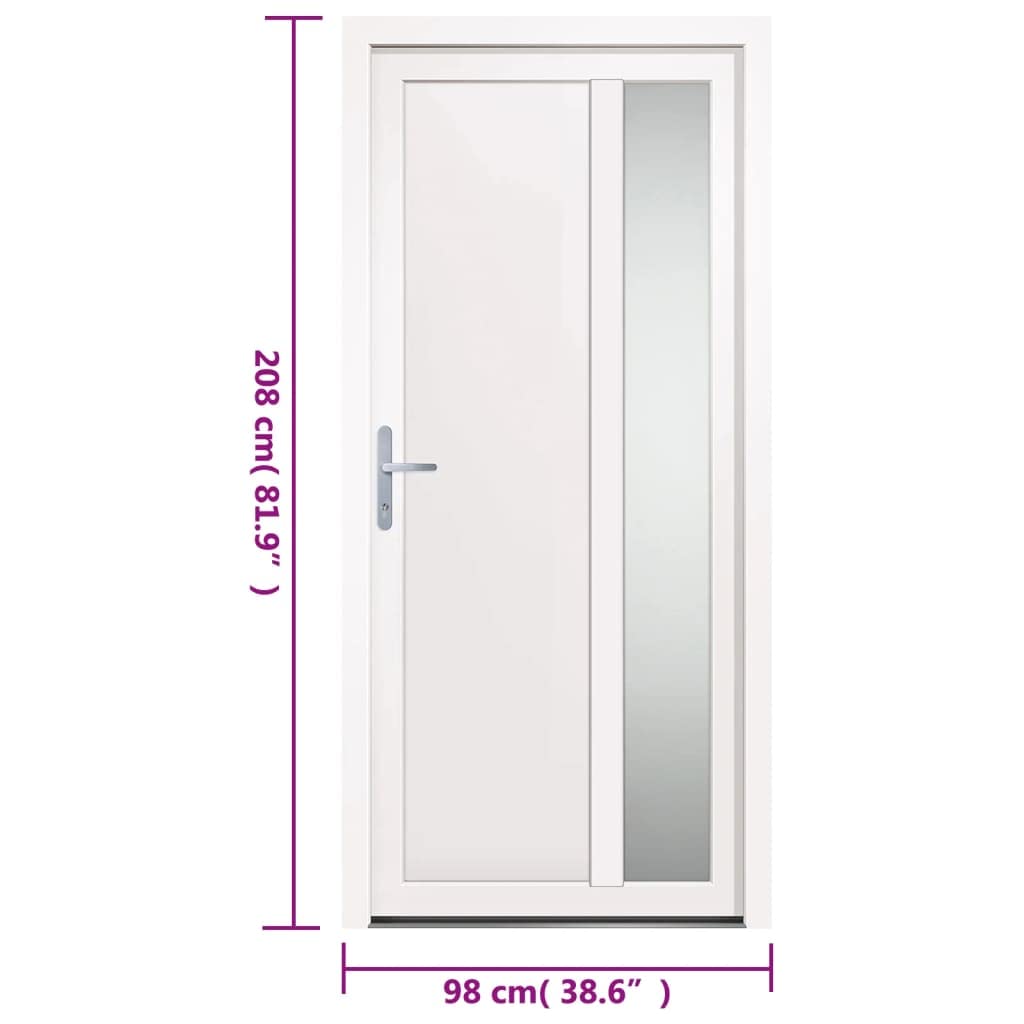 vidaXL Porta Ingresso Bianca 98x208 cm in PVC, porta, porta di ingresso, porta d'ingresso in PVC, porta entrata, porta in PVC, porte, porte in PVC