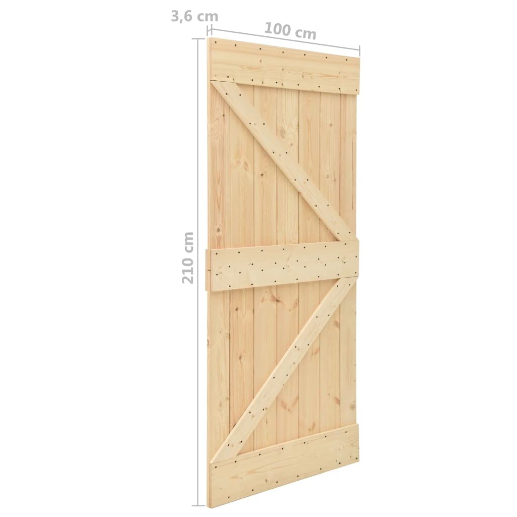 vidaXL Porta 100x210 cm in Legno Massello di Pino