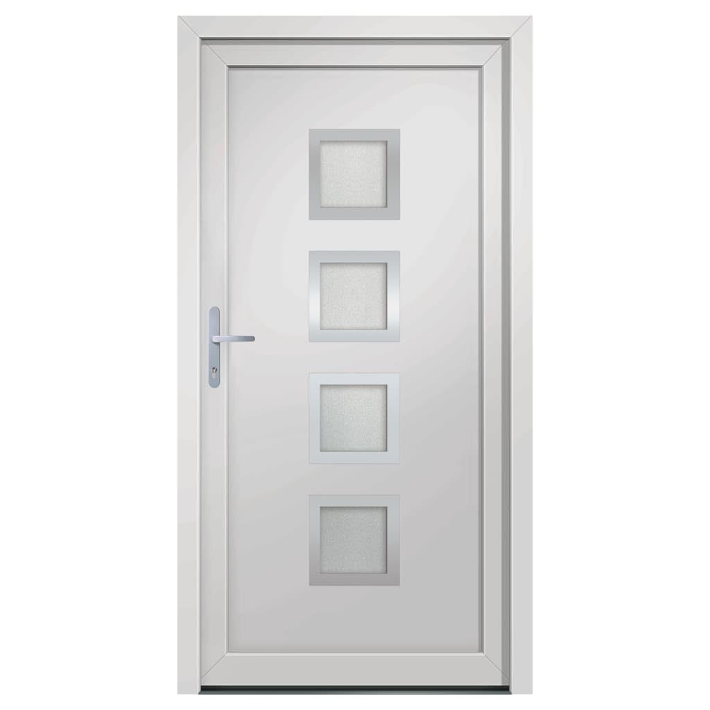 vidaXL Porta Ingresso Bianca 88x200 cm in PVC, porta, porta di ingresso, porta d'ingresso in PVC, porta entrata, porta in PVC, porte, porte in PVC