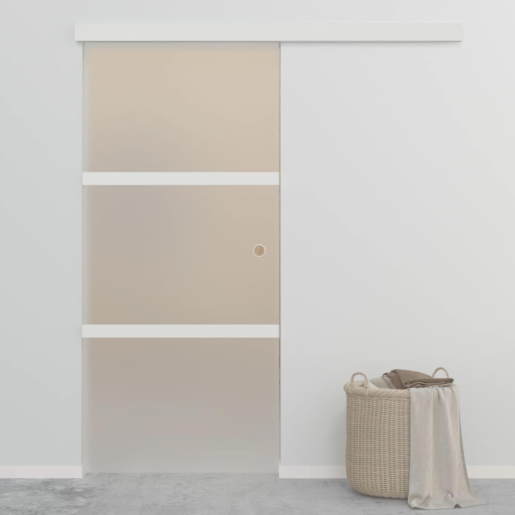 vidaXL Porta Scorrevole in Vetro ESG e Alluminio 90x212 cm Argento