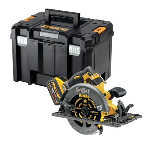 DeWalt Sega Circolare Brushless XR FLEXVOLT 54V Ø190mm e profondità 61mm. con base a binario e senza caricabatteria/batteria, multicolore