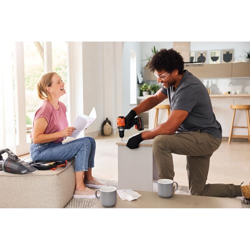 BLACK+DECKER POWERCONNECT™ 18V Trapano avvitatore a batteria con 2 batterie da 2,0Ah, caricatore da 1A e kitbox, BCD382D2XK-QW