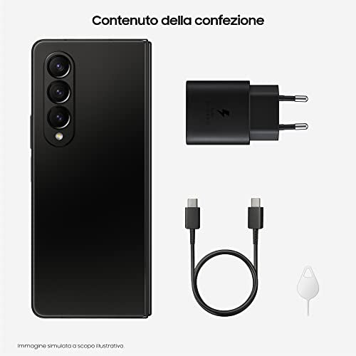 Samsung SM-F936BZKCEUE Galaxy Z Fold4 sbloccato Smartphone 5G Caricatore incluso, pieghevole, Android SIM Free, 512GB, Display Dynamic AMOLED 2X 6.2”/7.6”1,2, Phantom Black 2022 [Versione Italiana]