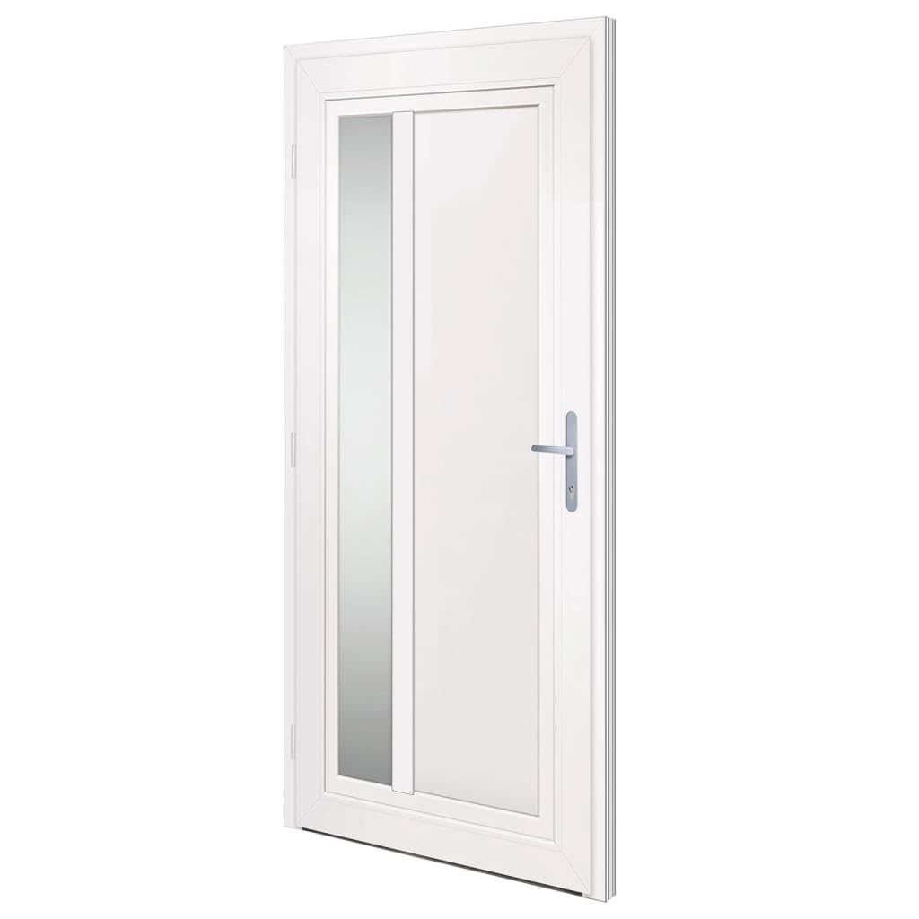 vidaXL Porta Ingresso Bianca 98x208 cm in PVC, porta, porta di ingresso, porta d'ingresso in PVC, porta entrata, porta in PVC, porte, porte in PVC