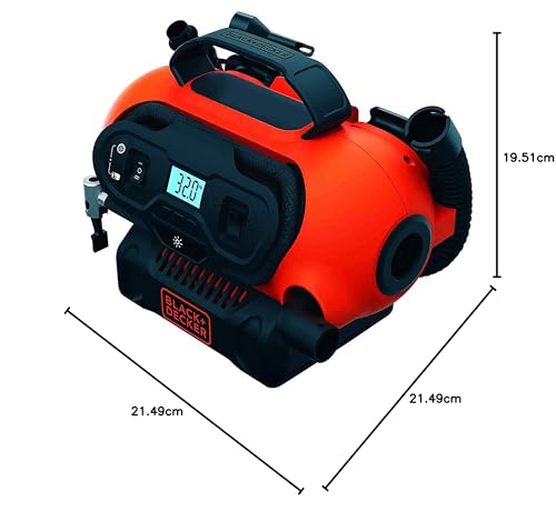 BLACK+DECKER Compressore Portatile Compatto senza Serbatoio ad Alimentazione