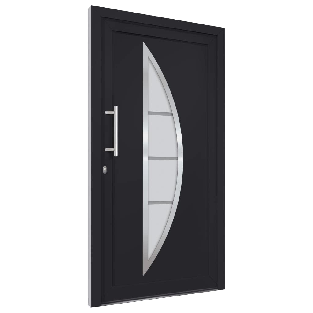 vidaXL Porta di Ingresso con Accessori Sicurezza Eleganza Entrata Casa Edifici Soglia Alluminio Rinforzi e Anima in Acciaio Antracite 98x208 cm