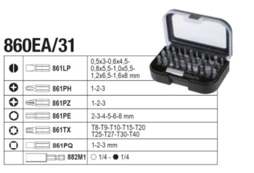 Beta BW 2054E-128 - Valigia con assortimento di 128 utensili