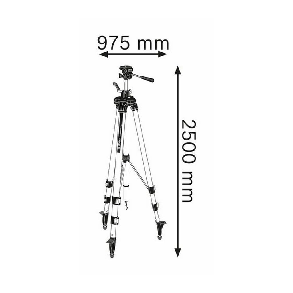 Bosch Professional Treppiede per laser e livelle BT 250 (altezza: 97.5–250 cm, filettatura: 1/4")