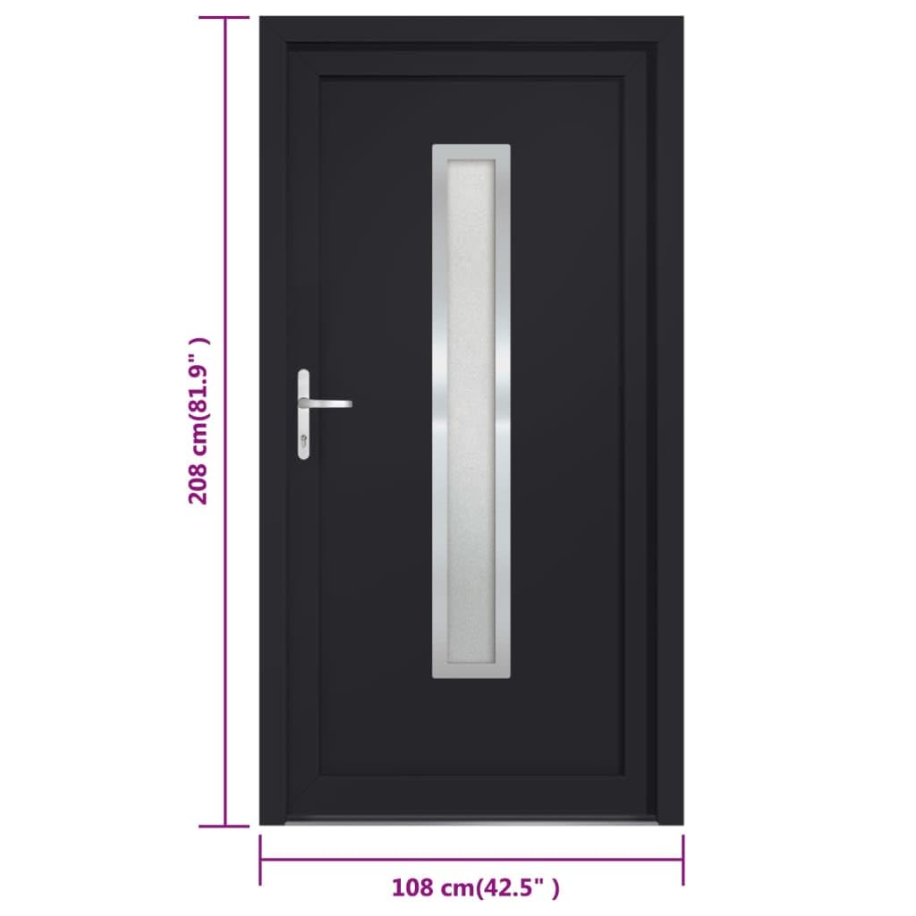 vidaXL Porta Ingresso Antracite 108x208 cm in PVC, porta, porta di ingresso, porta d'ingresso in PVC, porta entrata, porta in PVC, porte, porte in PVC