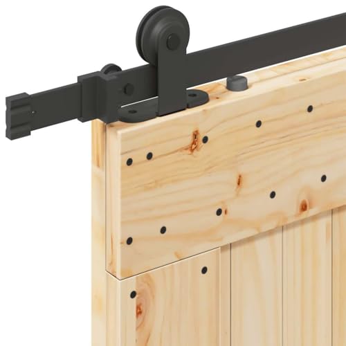 vidaXL Porta Scorrevole con Set Hardware 85x210 cm Legno Massello Pino