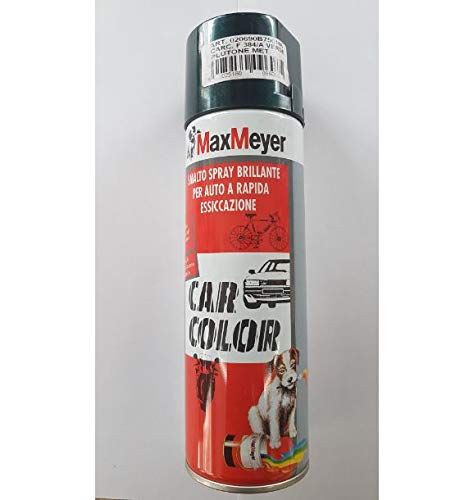 Smalto spray brillante a RAPIDA ESSICCAZIONE Max meyer"CAR COLOR" 300 ml. colore VERDE PLUTONE METALLIZZATO 384/A Smalto spray brillante a base acrilica